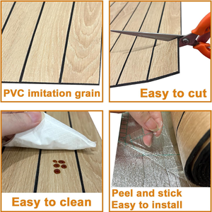 Panneaux de <span class=keywords><strong>papier</strong></span> <span class=keywords><strong>peint</strong></span> auto-adhésifs à lattes en mousse 3D à décoller et à coller <span class=keywords><strong>Chambre</strong></span> à coucher moderne Effet bois Imperméable sans perçage Quick Fit UK Stock - Product Image 4