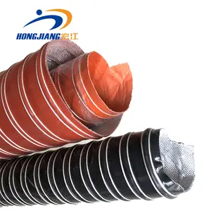 גמיש חום עמיד סיליקון ducting פלדת ספירלה להגמיש צינור ac אוורור אוויר צינור