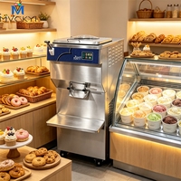 Machine à glace dure industrielle grande capacité en acier inoxydable, avec option fruits, réglable, pour gelato en lots, commerciale