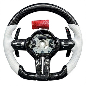 Volant <span class=keywords><strong>sport</strong></span> 3 branches en fibre de carbone <span class=keywords><strong>noir</strong></span> brillant pour modèles BMW Série 1-7, Série X, M - Amélioration intérieure - Product Image 1