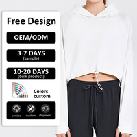 Setelan Hoodie dan Celana Jogger Wanita 2 Potong dengan Bordir Logo Kustom, Kerah Bulat, Celana Panjang, dan Atasan Crop High Waist