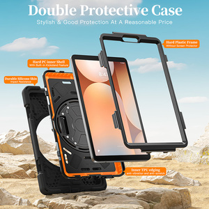 Funda Resistente a Impactos de Silicona con Correa de Mano y Soporte Giratorio Integrado para <span class=keywords><strong>Samsung</strong></span> Galaxy <span class=keywords><strong>Tab</strong></span> A11 8.7 Pulgadas 2025 X130 X135 - Product Image 2