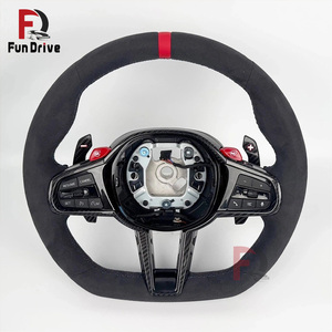 Volante de fibra de carbono y cuero sintético personalizado para BMW Serie G CS X3 G01 X5 G05 X6 G06 Z4 G29 <span class=keywords><strong>I4</strong></span> G26 M2 G87 M3 G80 M4 G82 <span class=keywords><strong>M5</strong></span> G90 - Product Image 2