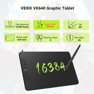 Tablette graphique numérique VEIKK 16384 niveaux <span class=keywords><strong>de</strong></span> pression VK640 avec stylet P05, prix d'usine - Product Image 2