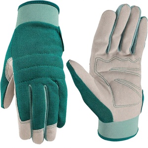 Guantes de Trabajo de Jardinería de Punto con Palma de Cuero, Ambidiestros, Resistentes a la Abrasión, Equipo de Protección para las Manos - Product Image 3