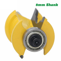 Bit Router Cetakan Wajah Kolom Manik-manik Bullnose Shank 8Mm, untuk Alat Pertukangan