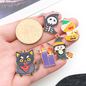 Halloween DIY Accessoires Porte-clés Pendentif Boucles d'oreilles Bracelet Collier Citrouille Fantôme - Product Image 4