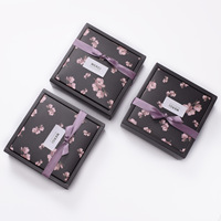 Savon artisanal au thé et aux fleurs, avec couvercle, en forme de nougat, coffret cadeau créatif haut de gamme avec foulard en soie carré blanc laminé