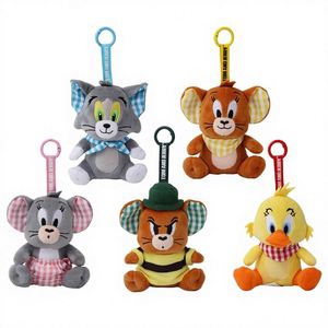 Llavero de Peluche con Forma de Ratón, Patito o Gato de la Serie de Dibujos Animados Xiao Mao, con Elementos a Cuadros, 10-11cm - Product Image 1