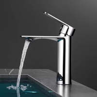 Robinet monotrou moderne pour lavabo à domicile Robinet de lavabo à eau chaude et froide Noyau en céramique Robinet de lavabo de salle de bain