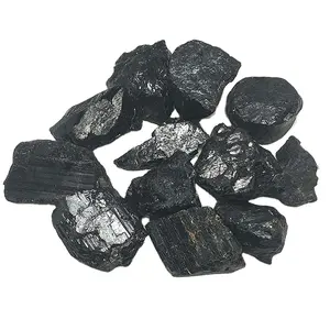 Piedras de turmalina negra rugosa, cristales curativos