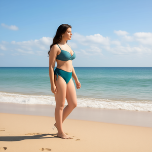 Costume da bagno intero taglie forti con controllo pancia, monokini sexy e coprente per la spiaggia BZ77049 - Product Image 3