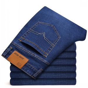 <span class=keywords><strong>Jeans</strong></span> da <span class=keywords><strong>Uomo</strong></span> Nuovi Primavera Estate Pantaloni da Lavoro Casual Versatili Denim Stretch Tinta Unita Lavaggio Medio Vestibilità Morbida e Dritta - Product Image 4