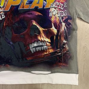 T-shirt Gorilla Street Fashion, T-shirt à manches courtes orné de strass, <span class=keywords><strong>Beavis</strong></span> and Butt-Head Sole Boy Roughplay Warning Tees - Product Image 4