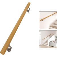 Rampe murale intérieure et extérieure en bois de hêtre pour escaliers, emballage pour vente par correspondance