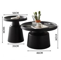 Table basse élégante ronde en acier inoxydable rouge brunâtre et champignon