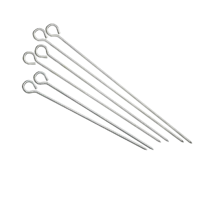 Premium Stainless Steel <b>BBQ</b> Skewers Heavy Duty Flat Reusable Metal Kabob Sticks Eco Friendly Rust Proof Barbeque Metal Skewers - Product Image 3