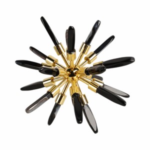 Scultura Decorativa in Vetro a Forma di Stella con Accenti Metallici per Arredamento Casa, Tavolo, Soggiorno, Bagno - Product Image 5