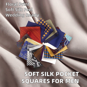 Pañuelos de Bolsillo Florales de Moda para Hombre, Pañuelos de Seda Suave de Secado Rápido para las Cuatro Estaciones, Accesorios para Trajes, Bodas y Negocios - Product Image 2