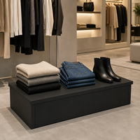 Base de présentation personnalisée écologique noire mate, large et basse, pour vêtements, chaussures, sacs, boutique, merchandising