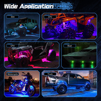 Aurora Patent Design Dart forme 96W 192W 288W 384W Haute Puissance RGBW LED Rock Light Kits pour Off-Road Truck Boat UTV ATV Underbody