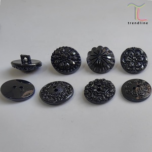 Nút may nhựa đen nhỏ lớn, thân hai lỗ, kiểu dáng độc đáo, có bốn kích cỡ: 28L, 32L, 36L, 40L, đường kính 18mm, 20mm, 23mm, 25mm. - Product Image 5