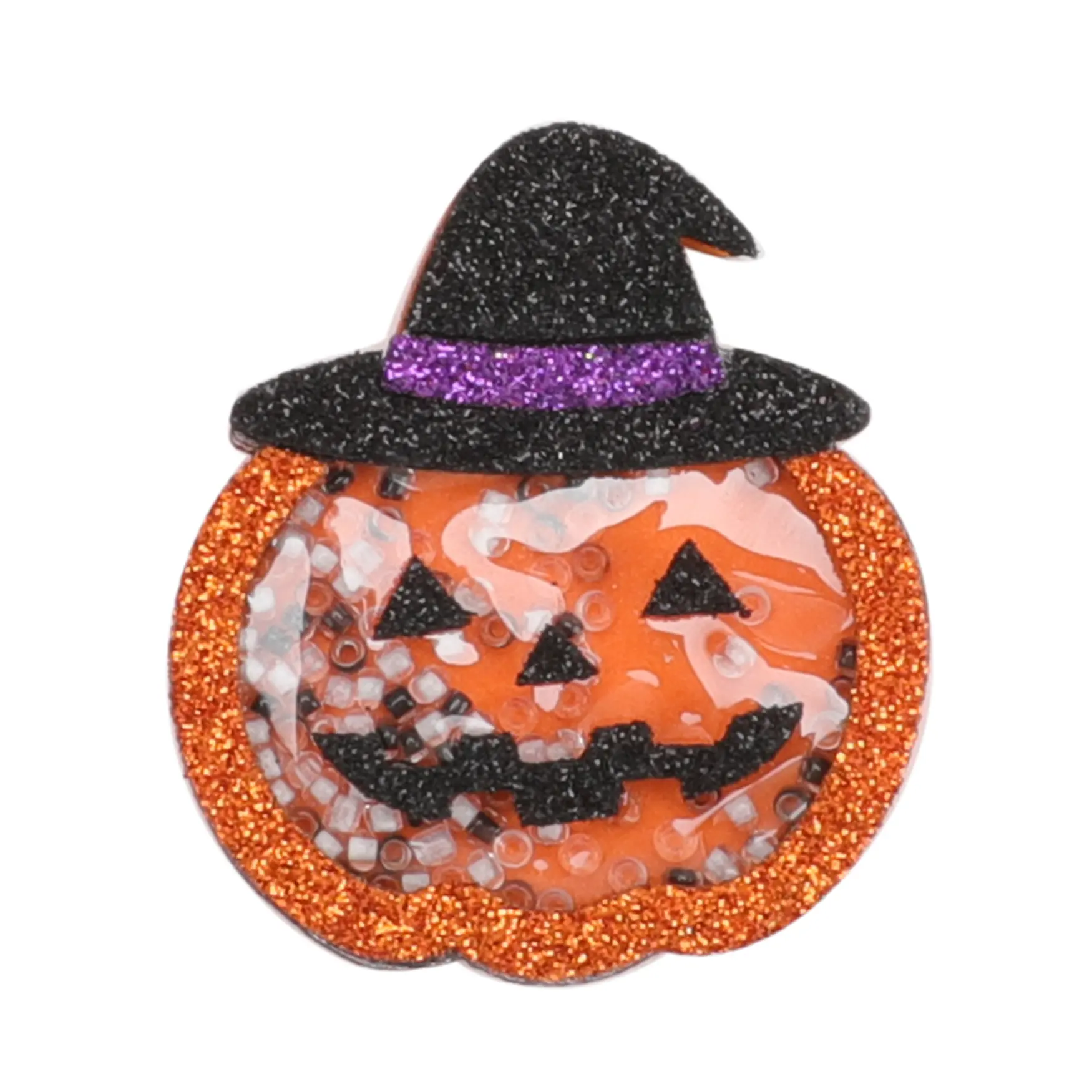 Craft Custom Series Glitter Shaker Resina Halloween Abóbora Cabeça para DIY Arcos Decoração Acessório