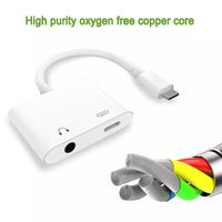 Adaptateur audio USB-C vers 3,5 mm AUX avec sortie AC, convertisseur 2-en-1 pour téléphone portable, tablette, ordinateur portable