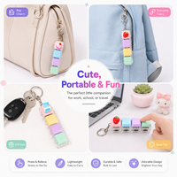 Porte-clés mécanique anti-stress en PVC OEM personnalisé, motif clavier, thème alimentaire/dessert, mini, mignon, pastel