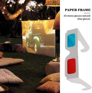 Gafas 3D para películas, 10 pares de gafas 3D de cartón rojo/Cian, montura blanca - Product Image 4