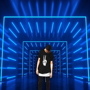 Carta da Parati Moderna con Effetto <span class=keywords><strong>3D</strong></span> e Illuminazione al Neon, Impermeabile e Antistatica, Motivo Botanico per Sfondo Bar - Product Image 4