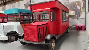 Camion de nourriture vintage blanc multifonctionnel à 4 roues, capacité personnalisable, compartiments isolés, nourriture, café, thé au lait, crème glacée, barbecue - Product Image 6