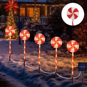 Lámpara Solar LED de Suelo IP65 para Jardín, Camino, con Cinco Modos de Iluminación, Decoración Navideña - Product Image 3