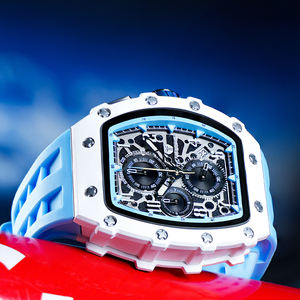 <span class=keywords><strong>TSAR</strong></span> BOMBA nouvelle <span class=keywords><strong>montre</strong></span> en résine pour hommes avec bande de silicone Tonneau étanche mode montres pour hommes - Product Image 4