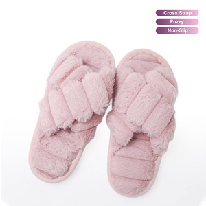 Nuove <span class=keywords><strong>Ciabatte</strong></span> Incrociate da <span class=keywords><strong>Donna</strong></span> in Morbida Pelliccia, Indossabili all'Esterno, con Suola Antiscivolo per Casa, Tinta Unita in Cotone - Product Image 3