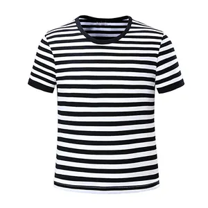 bulk white and black striped children t shirt