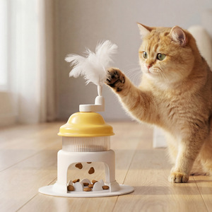 Nouvel article pour animaux de compagnie : Distributeur de friandises rotatif anti-fuite pour chien et <span class=keywords><strong>chat</strong></span>, jouet anti-ennui pour <span class=keywords><strong>chat</strong></span> et chien, machine à neige et glace, tapis de distribution lente des aliments - Product Image 2