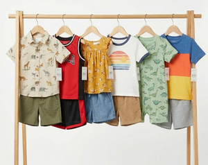 Venta al por mayor: Conjuntos infantiles Profit King, stock mixto, camisas con volantes de colores, camisetas, chalecos y conjuntos de vestidos para niños de 0 a 12 años, listos para enviar. - Product Image 5