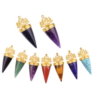Vendita promozionale loto esagonale sfaccettato Reiki naturale pietra preziosa di cristallo divinazione pendolo pendolo pendolo Wiccan accessori - Product Image 6