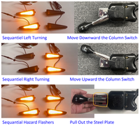 Kit de señal de giro de bocina de peligro multifunción de Color ámbar de 12V con interruptor de columna para UTV Polaris Ranger RZR