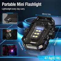 Klip Senter Gantungan Kunci Mini dari Paduan Aluminium, Dapat Diputar 360 Derajat, Magnetik, EDC COB Sidelight, Dapat Diisi Ulang, Tahan Air, 8 Mode Kerja