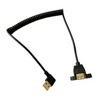 Cable de Extensión USB 2.0 con Diseño de Oreja de Gato, Macho a Hembra, con Orificios para Tornillos, Montaje Seguro, Cable de Datos para Teléfono Móvil, Totalmente de Cobre