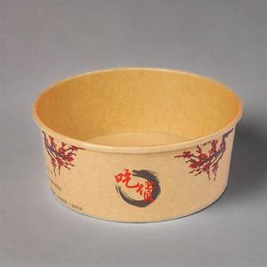 Vente en gros Bol en papier kraft alimentaire jetable étanche de taille personnalisée avec logo Saladier PE revêtu d'un couvercle - Product Image 5