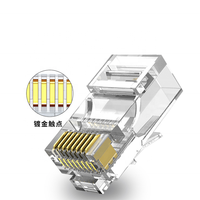 Connecteur femelle RJ45 UTP 8P8C Ethernet Cat5e/Cat6 blanc flexible plaqué or