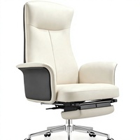 Chaise de bureau pivotante ergonomique moderne en cuir PU pour fabricant OEM, siège exécutif en cuir pour bureau à domicile, chaise de personnel en gros