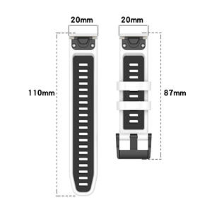 Bracelets de poignet en silicone de qualité supérieure RYB bicolores pour Garmin Insintct 2 Forerunner 955 <span class=keywords><strong>Fenix</strong></span> <span class=keywords><strong>7</strong></span> <span class=keywords><strong>Epix</strong></span> 2 20 mm 22 mm 26 mm - Product Image 6