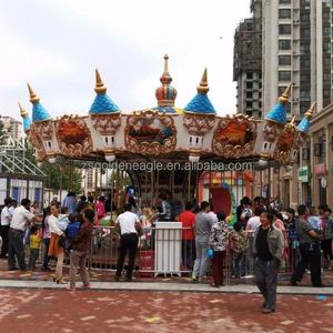 Carrusel de Metal y Madera de 24 Asientos para Interiores y Exteriores, para Niños, Diversión en Ferias, Parques de Atracciones, Jardín, Carrusel Grande con Caballos - Product Image 1
