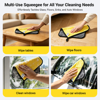 Chiffon de nettoyage en microfibre double face absorbant jaune-gris haute efficacité 30x30cm pour cuisine, voiture et miroir