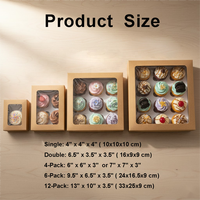 Boîte en papier kraft pour boulangerie, pâtisserie, gâteau, beignets, biscuits, macarons, desserts, à emporter, emballage écologique avec fenêtre