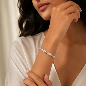 925 Sterling <b>Silver</b> Moissanite Rhodium Plated Linked Chain <b>Bracelet</b> Hip Hop Style Brilliant Stone Fashion Jewelry - Product Image 3